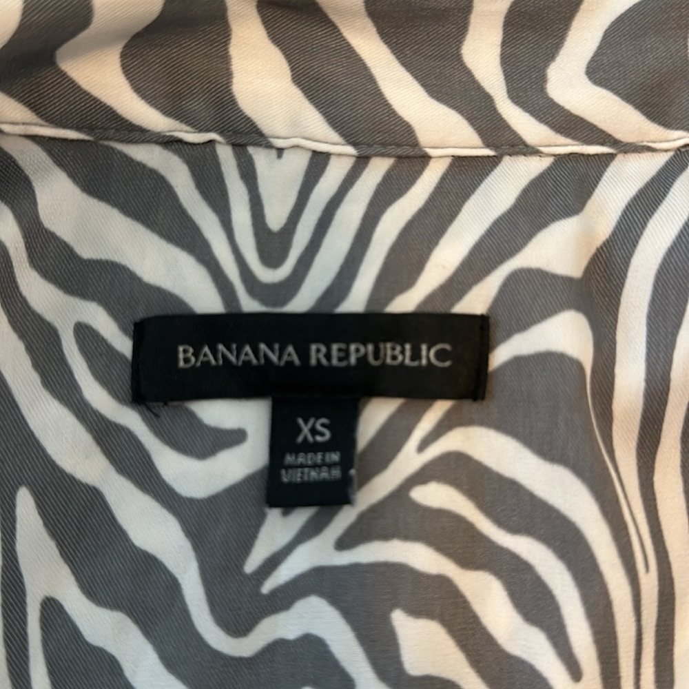 Banana Republic Women’s Summer Zebra Print Midi T Shirt Dress button up size XS - Picture 11 of 12